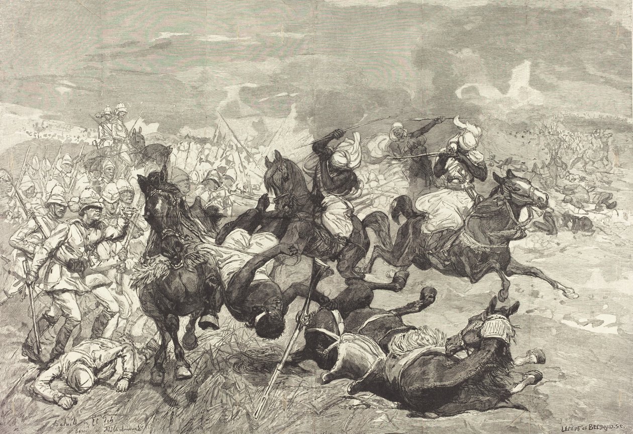 W Sudanie: Bitwa pod El-Teb, 18831890. autorstwa Auguste Lepere