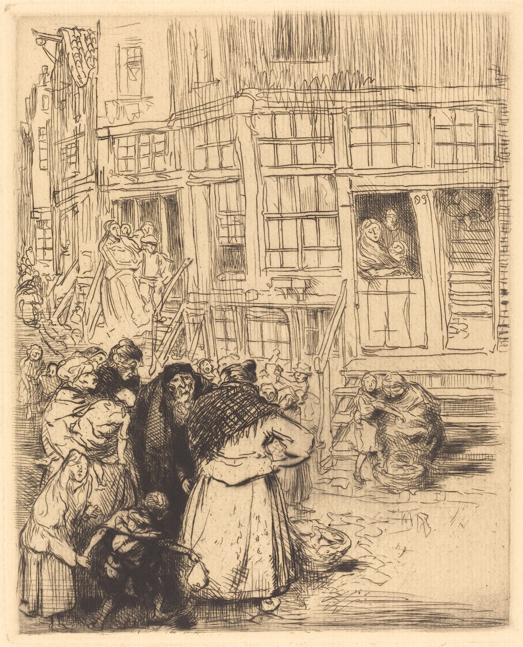 Dzielnice żydowskie w Amsterdamie. autorstwa Auguste Lepere