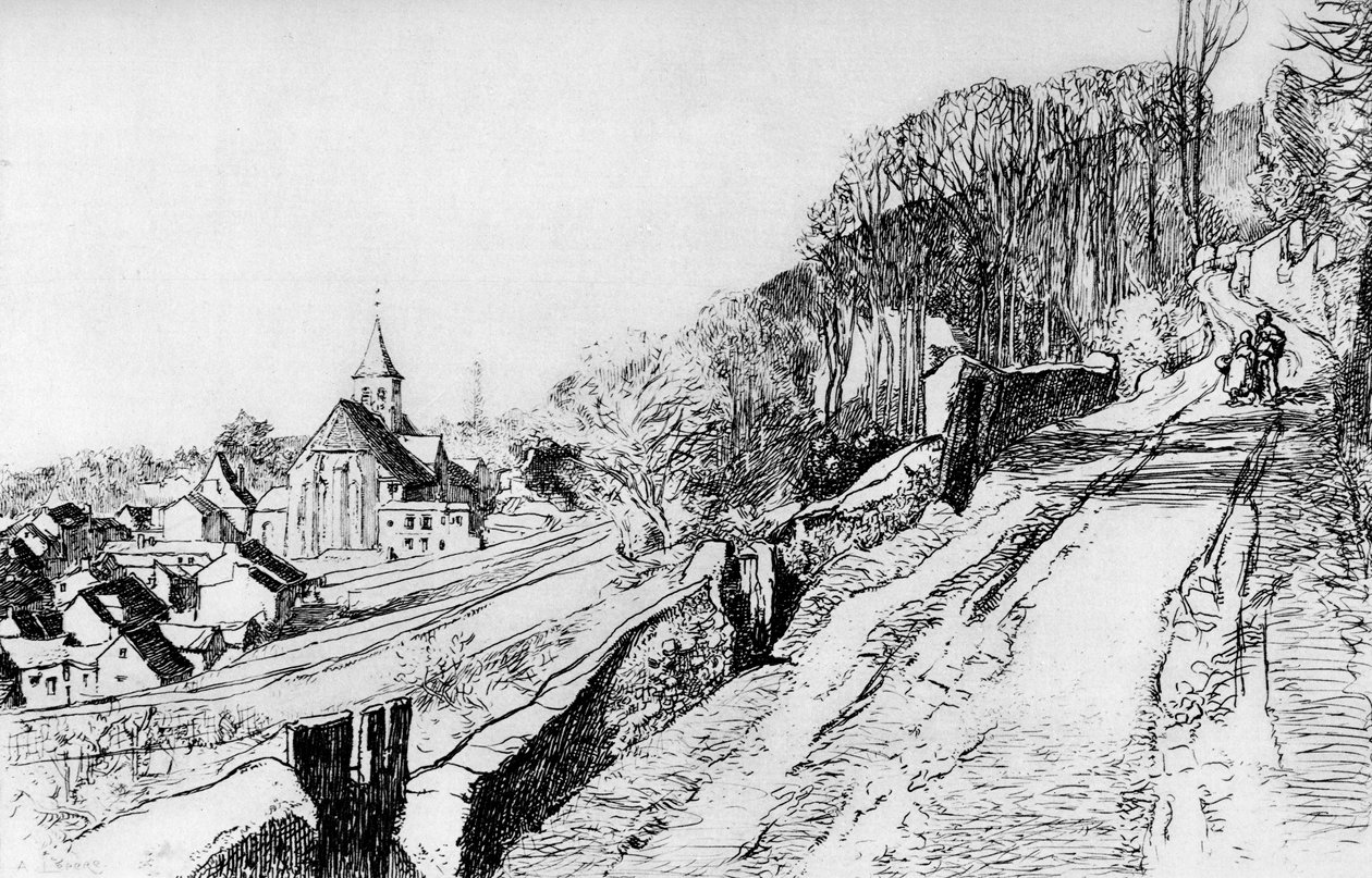 LEglise de St Prix, c1870-1910 1924 autorstwa Auguste Louis Lepère