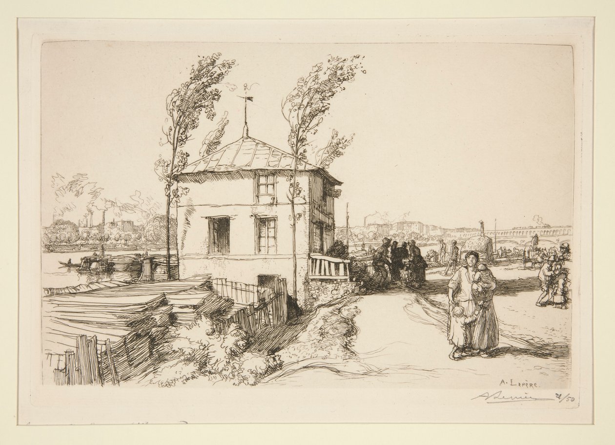 Guinguette, droga do Billancourt autorstwa Auguste Lepere