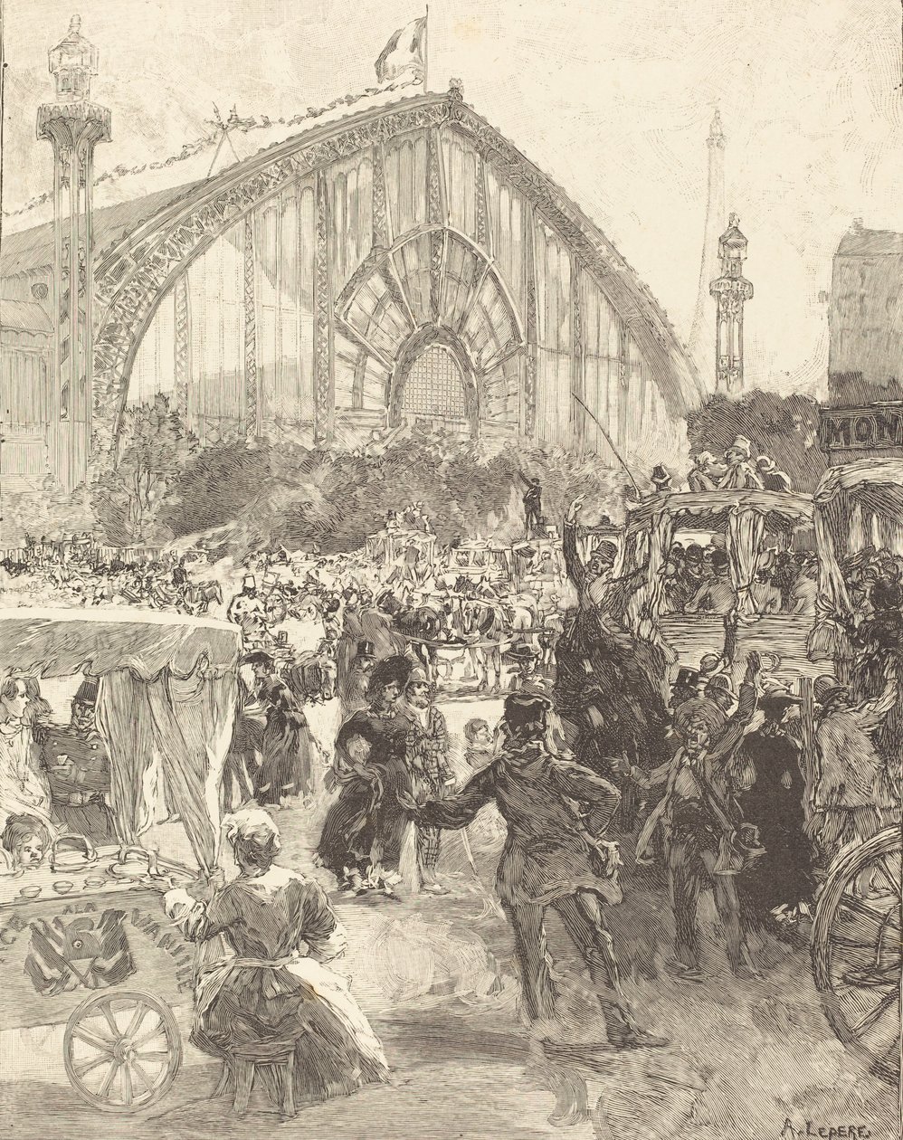 Pałac Maszyn, wydany w 1889 r. autorstwa Auguste Lepere