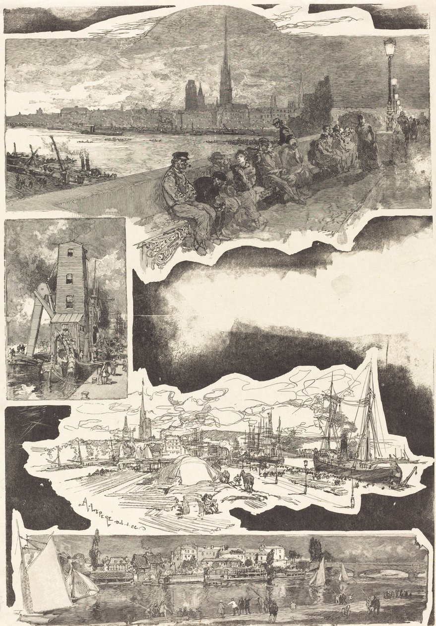 Rouen, 1888. autorstwa Auguste Lepere