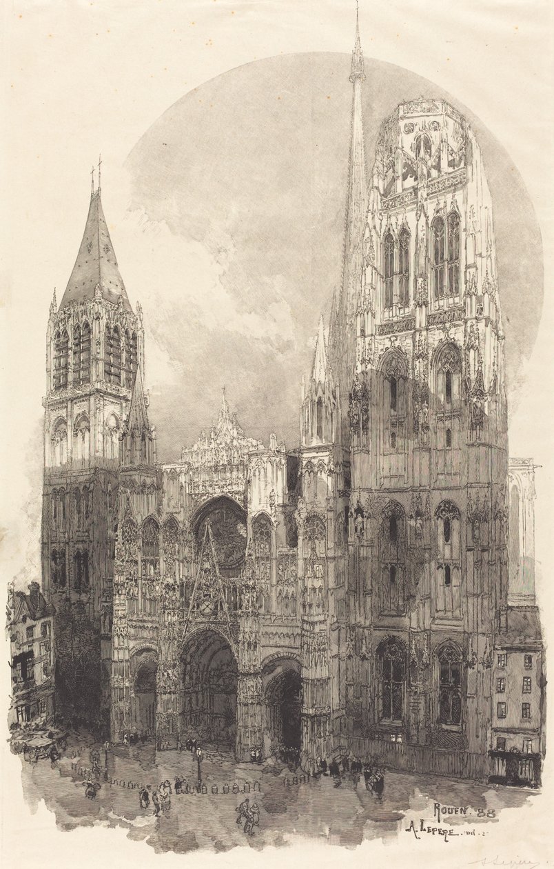 Katedra w Rouen (La Cathedral de Rouen) autorstwa Auguste Lepere