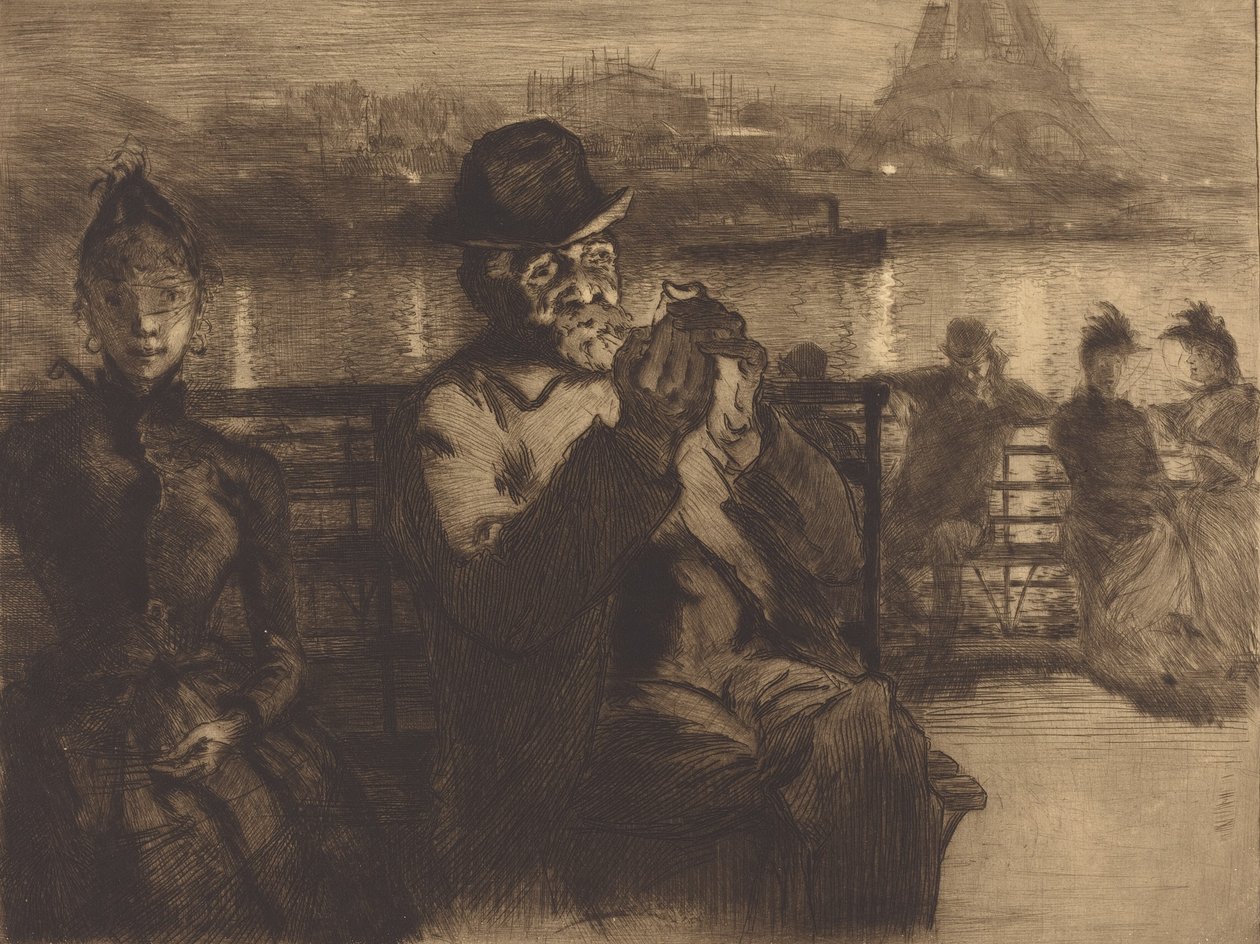 Nad Sekwaną, nocą 1888. autorstwa Auguste Lepere