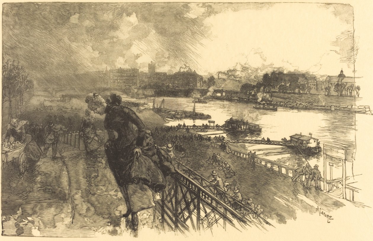 Sekwana w pobliżu mostu Austerlitz, 1888. autorstwa Auguste Lepere