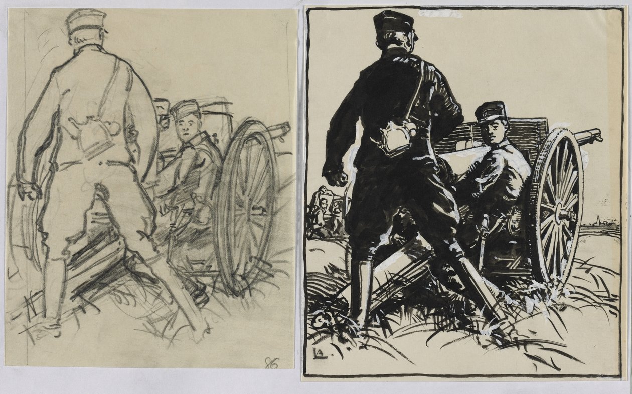 Belgijscy kanonierzy, 1914. autorstwa Auguste Louis Lepère