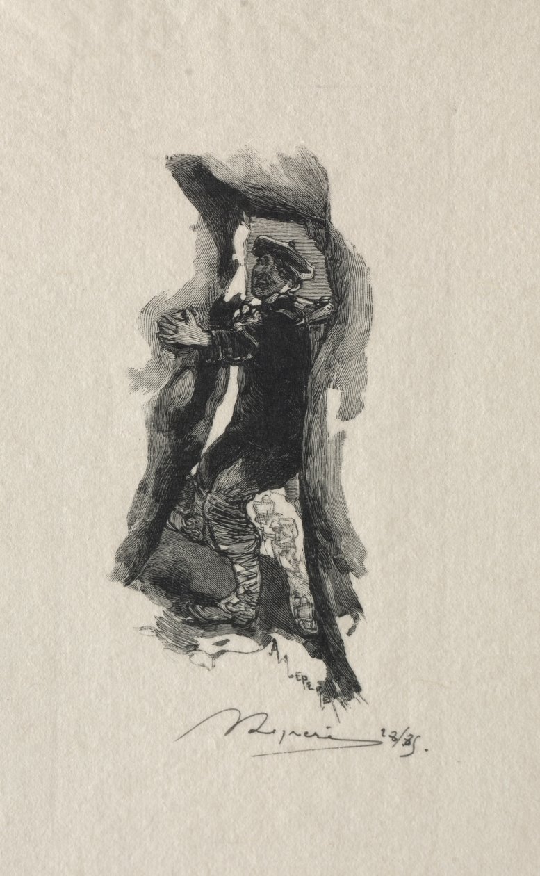 Na zbezczeszczenie Sept-Cavernes autorstwa Auguste Louis Lepère