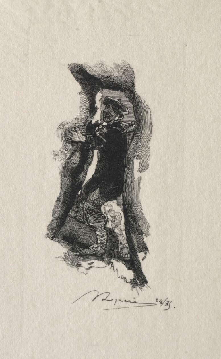Na zbezczeszczenie Sept-Cavernes. autorstwa Auguste Louis Lepère