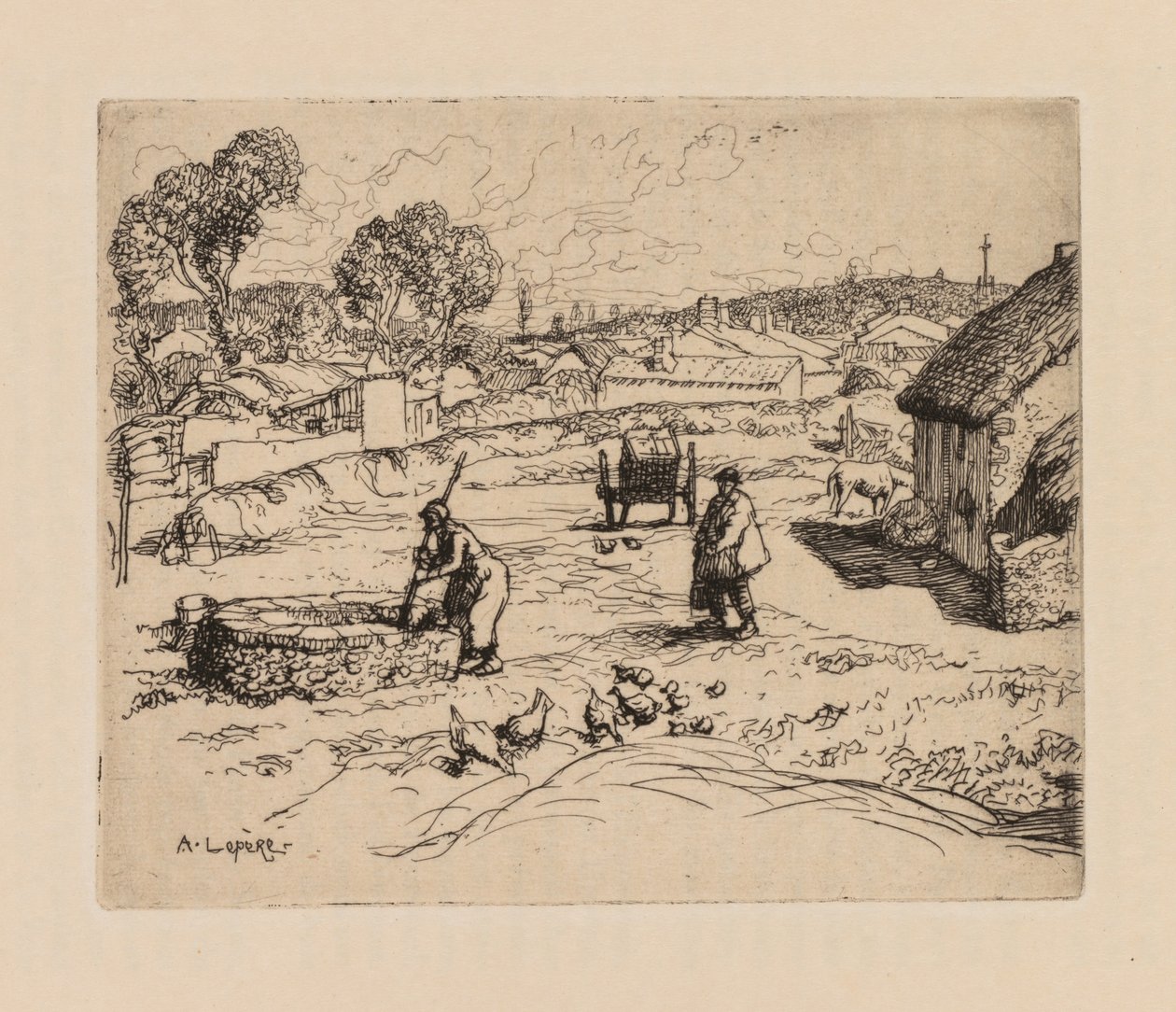 Auguste Lepère: La Masure Vendèe. autorstwa Auguste Louis Lepère