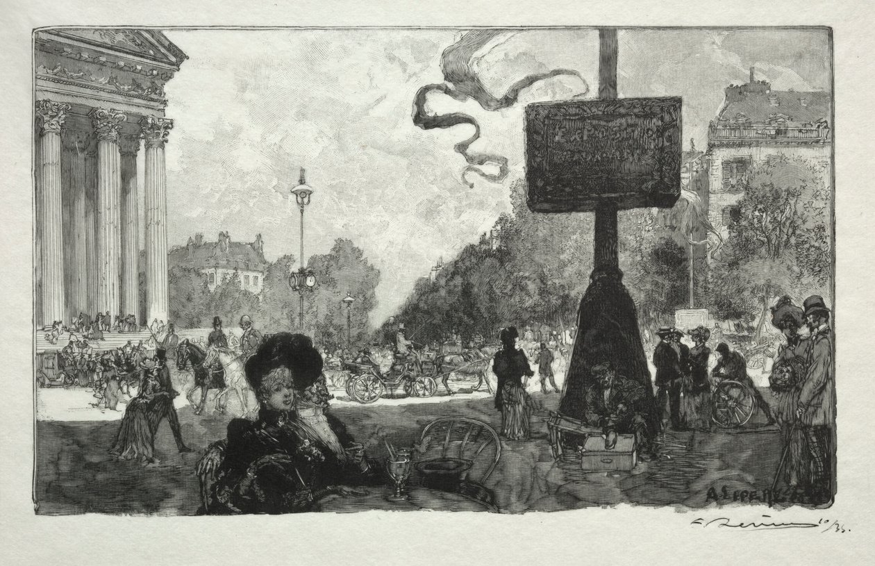 Róg Rue Royale, 1890. autorstwa Auguste Louis Lepère