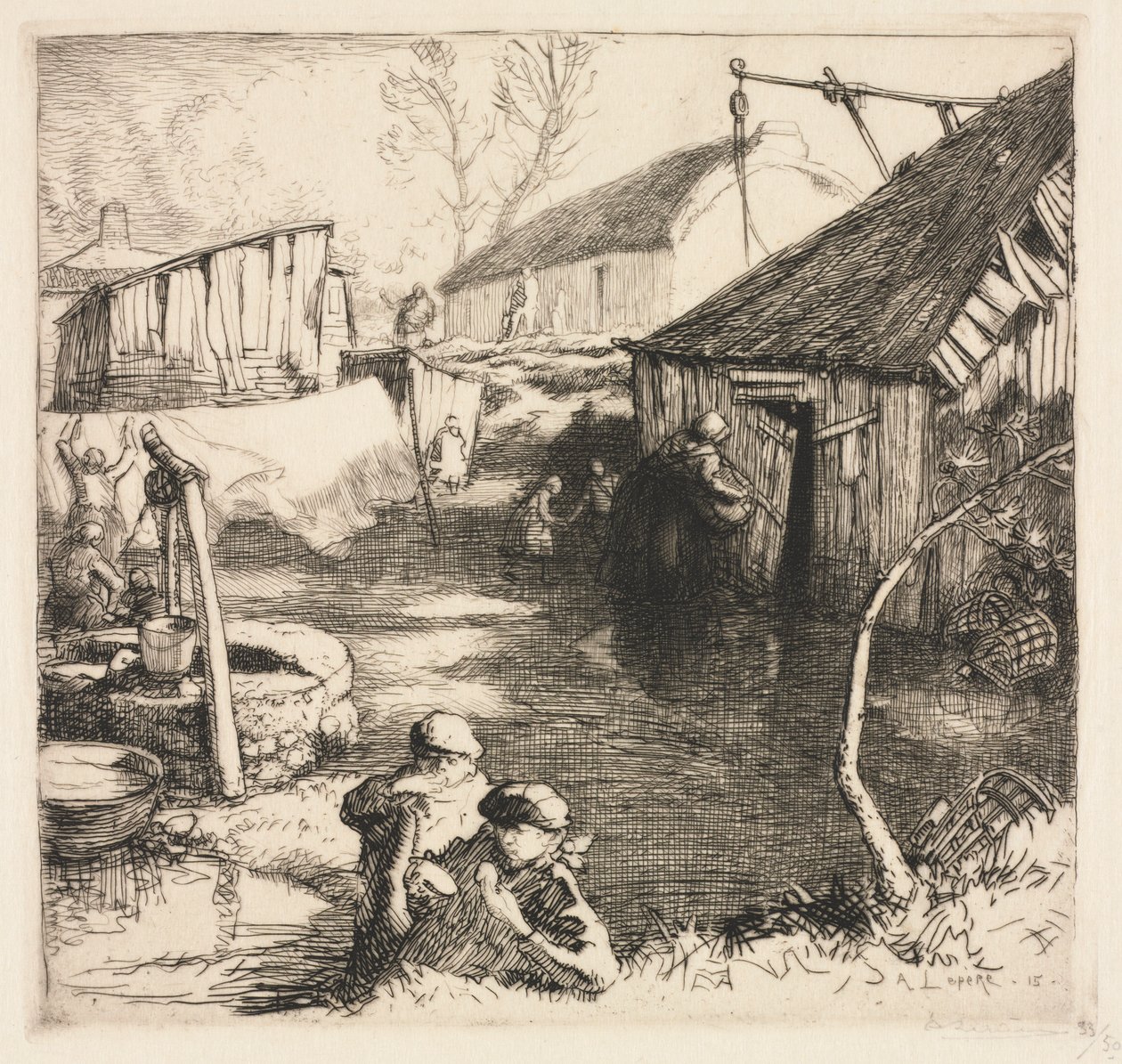 Kwatera rybacka Saint-Jean-de-Monts, 1915. autorstwa Auguste Louis Lepère