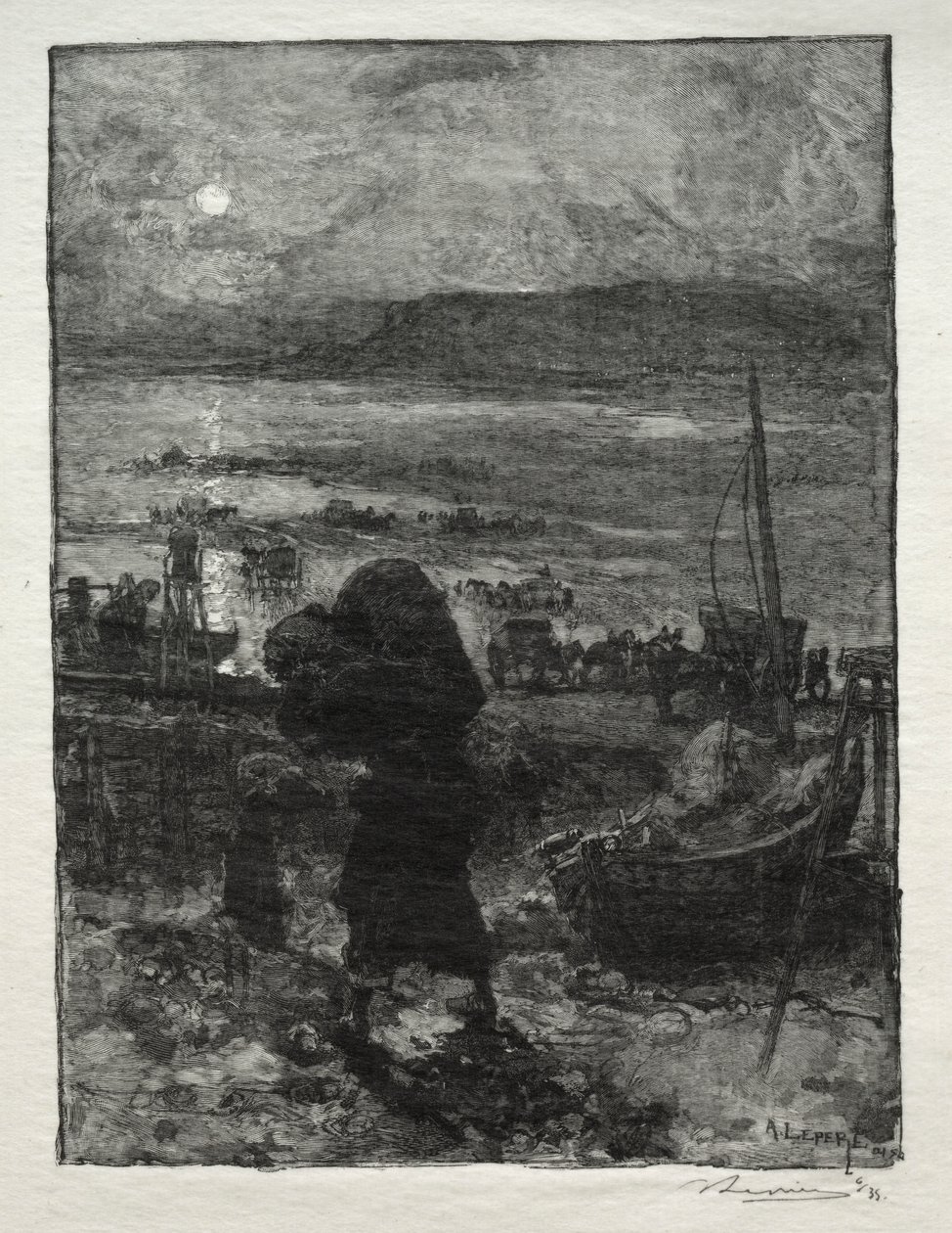 Zbieranie piasku autorstwa Auguste Louis Lepère
