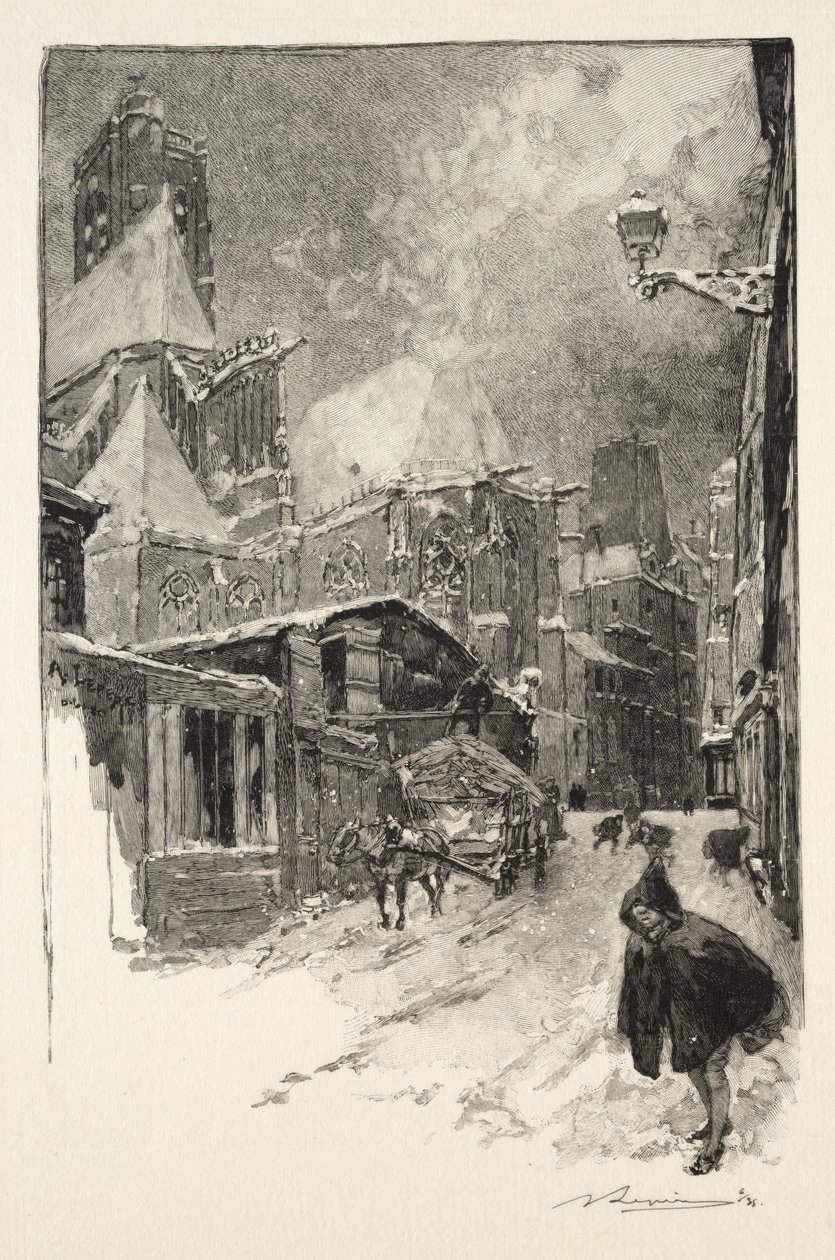 Rue des Barres, 1886. autorstwa Auguste Louis Lepère