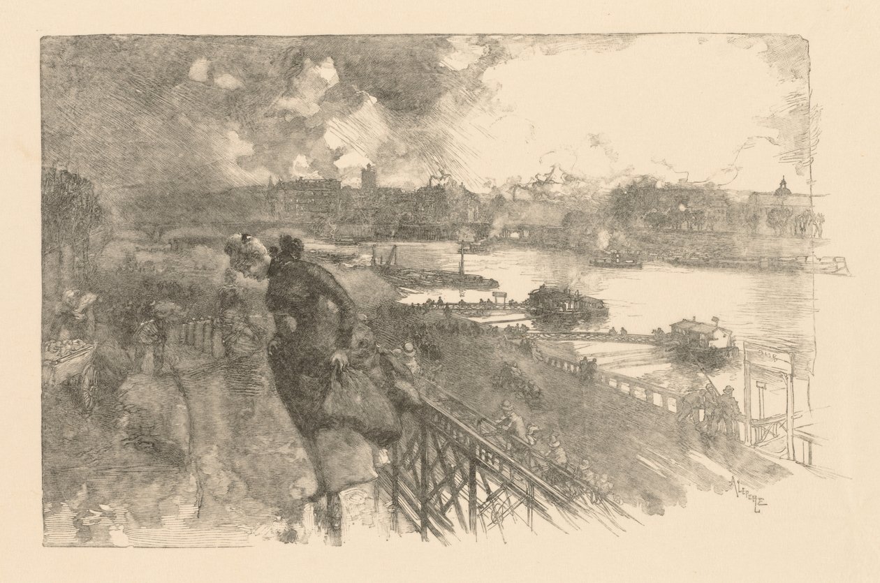 Sekwana przy Pont dAusterlitz, 1866. autorstwa Auguste Louis Lepère