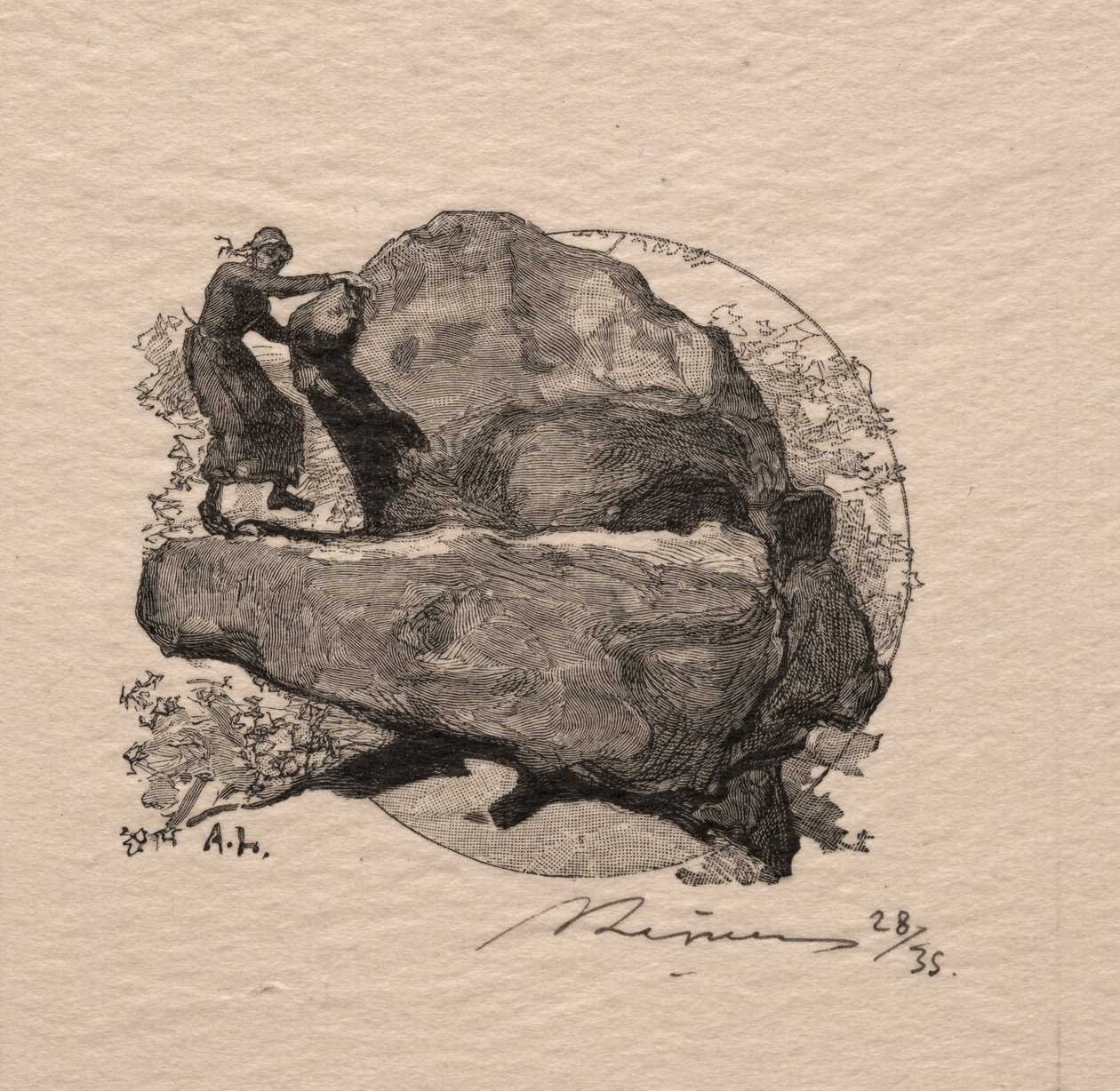 Trzęsąca się skała. autorstwa Auguste Louis Lepère
