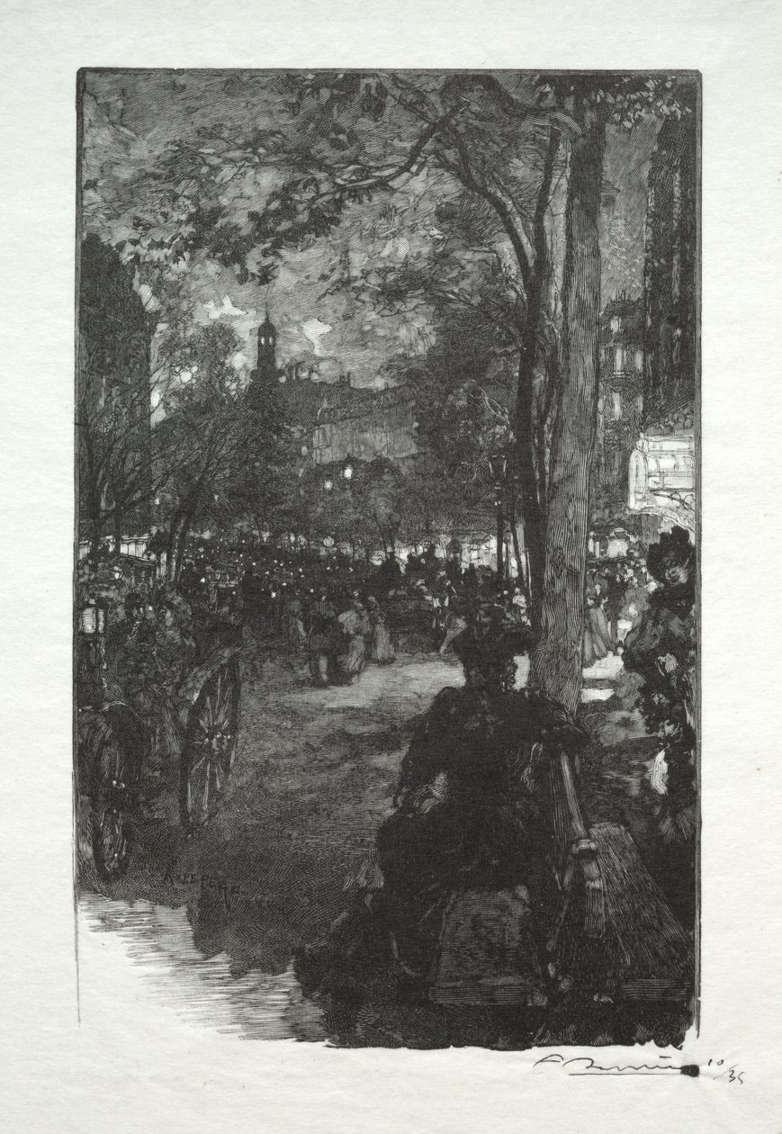 Boulevard Montmartre, Wieczór. autorstwa Auguste Louis Lepère