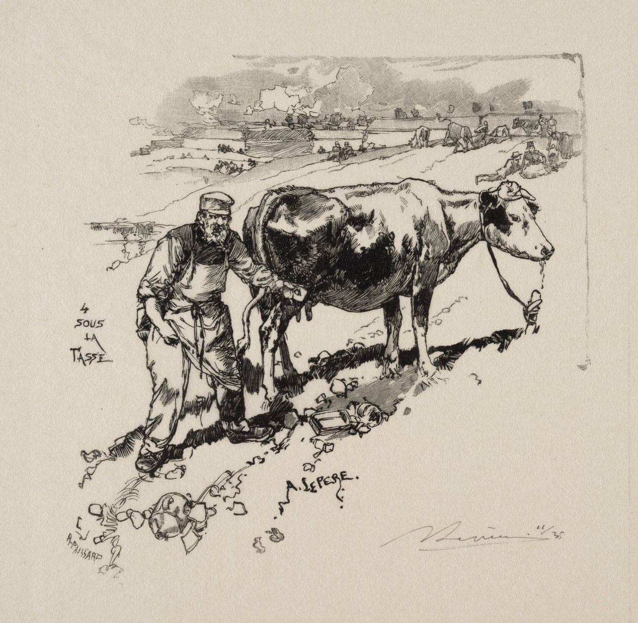 Sprzedawca mleka. autorstwa Auguste Louis Lepère
