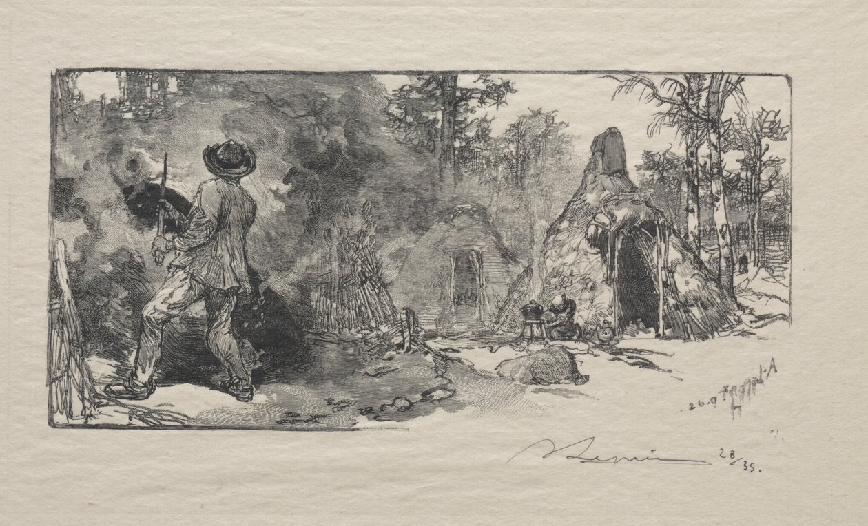 Charbonnieres, 1887. autorstwa Auguste Louis Lepère