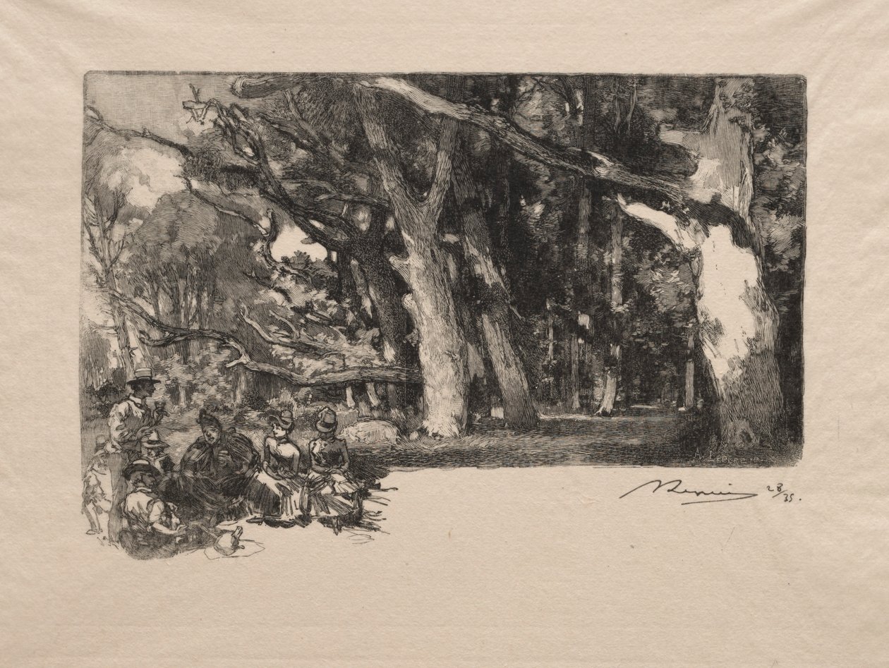 Południe w lesie. autorstwa Auguste Louis Lepère