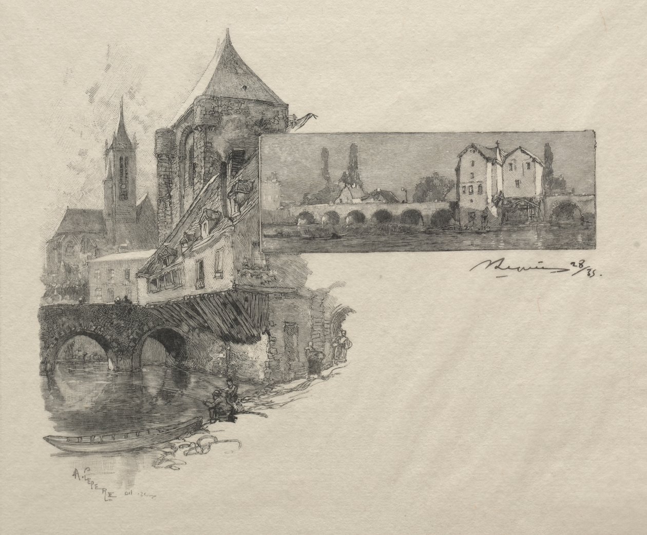 Moret - opalenizna autorstwa Auguste Louis Lepère