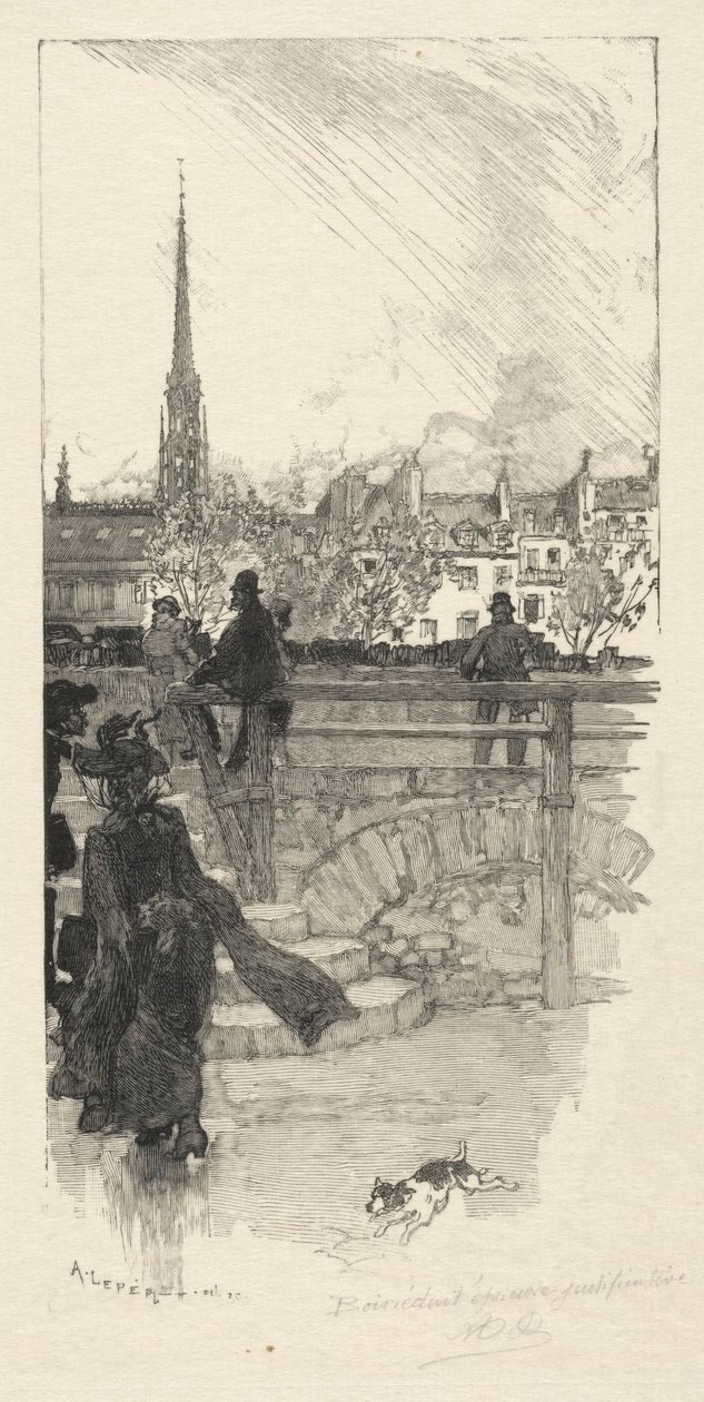 Quai des Grands Augustins, Paryż. autorstwa Auguste Louis Lepère