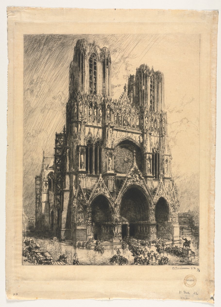 Katedra w Reims. autorstwa Auguste Louis Lepère