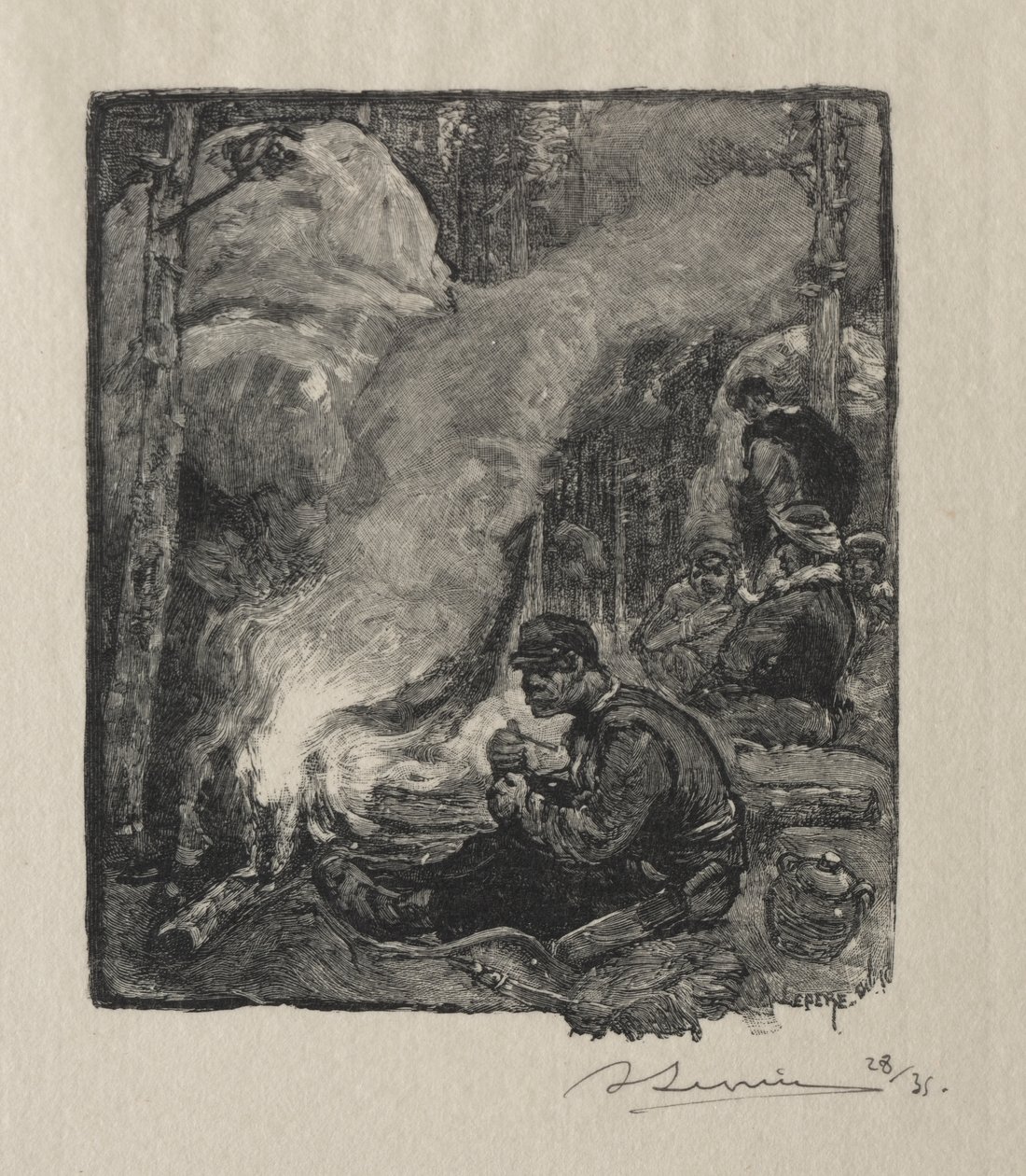 Posiłek drwala autorstwa Auguste Louis Lepère