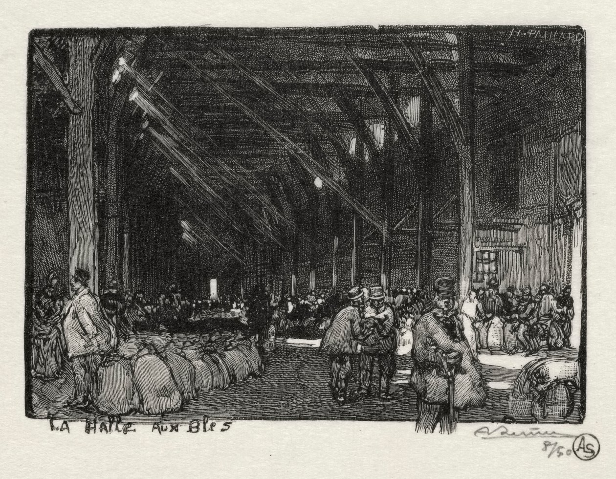 Ilustrowany Rouen: Halle aux Blès autorstwa Auguste Louis Lepère