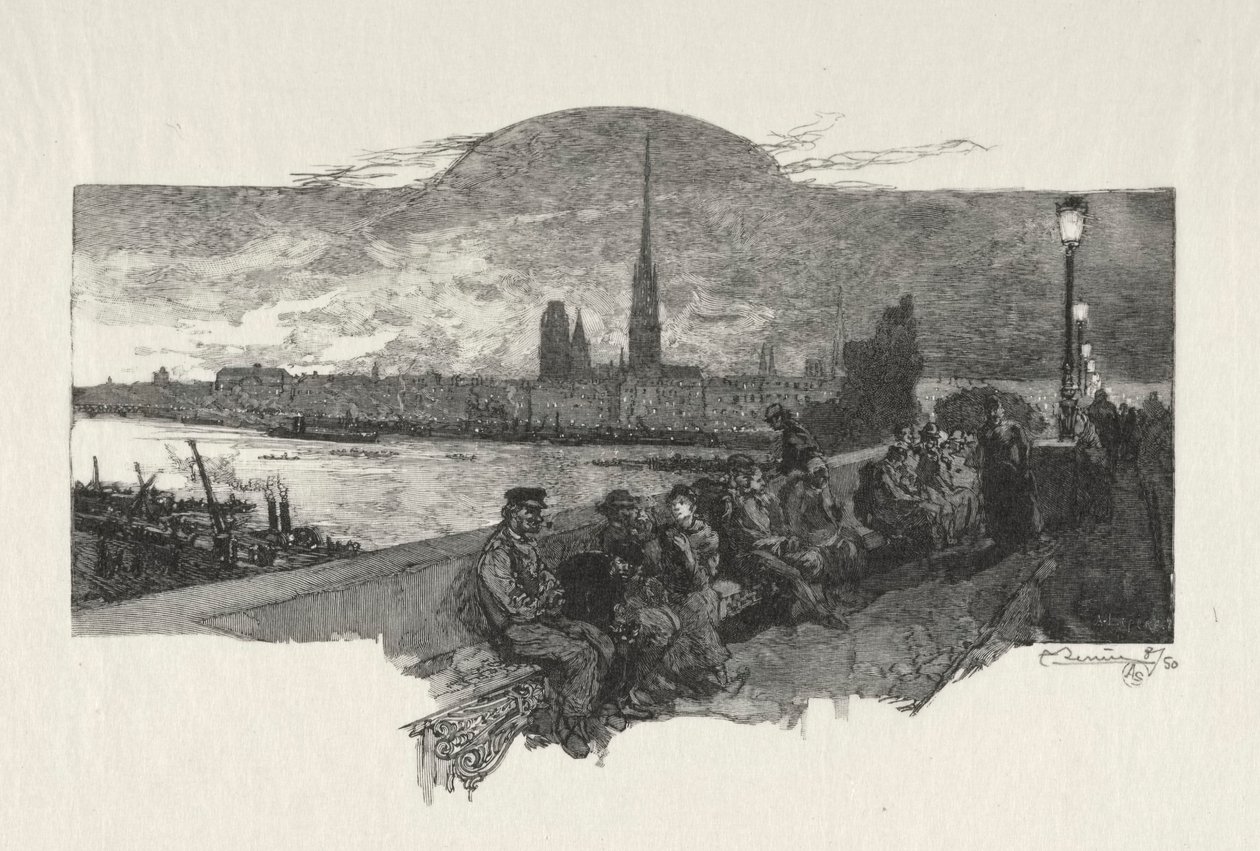 Ilustrowany Rouen: Most kamieni autorstwa Auguste Louis Lepère