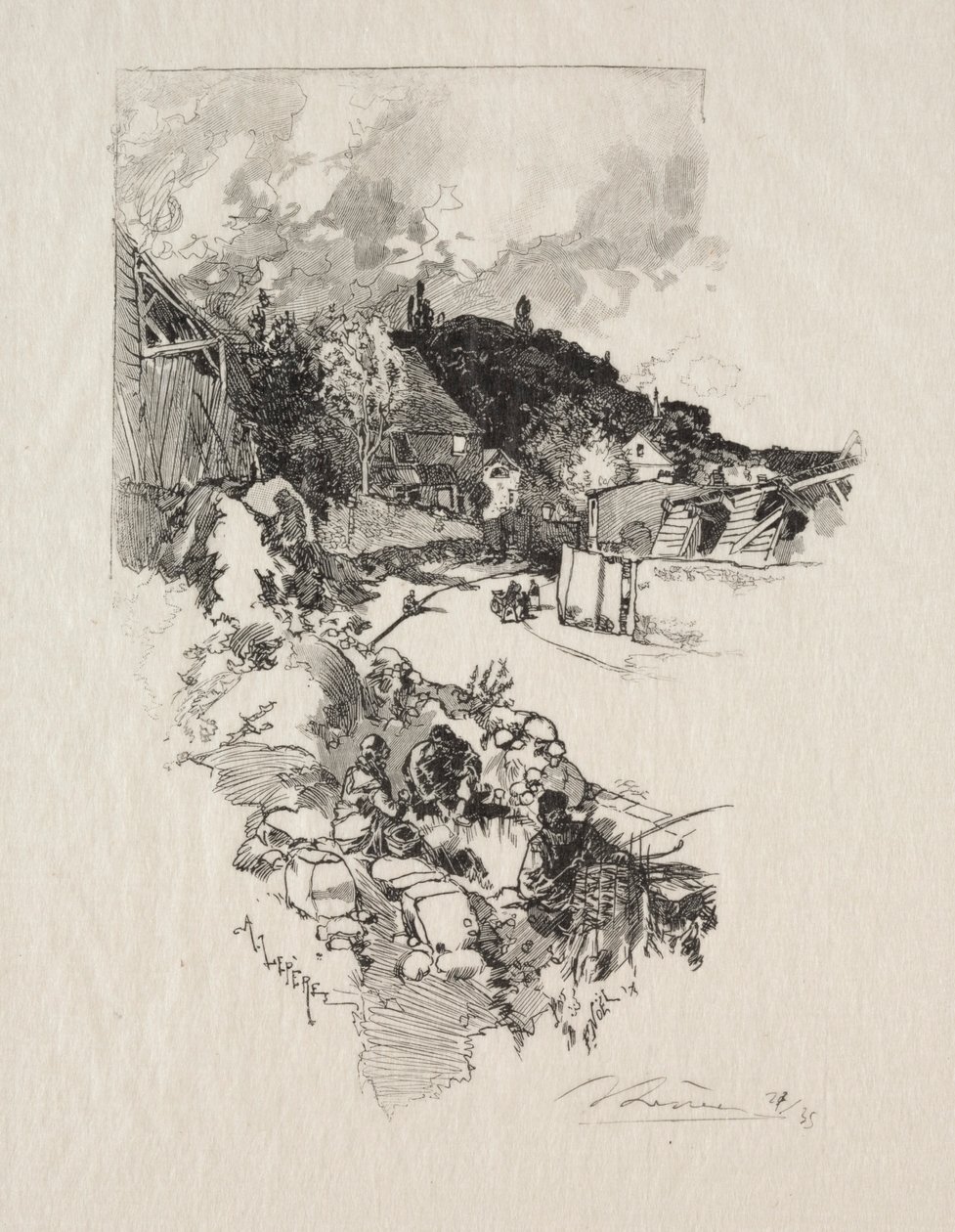 Droga do Wersalu. autorstwa Auguste Louis Lepère
