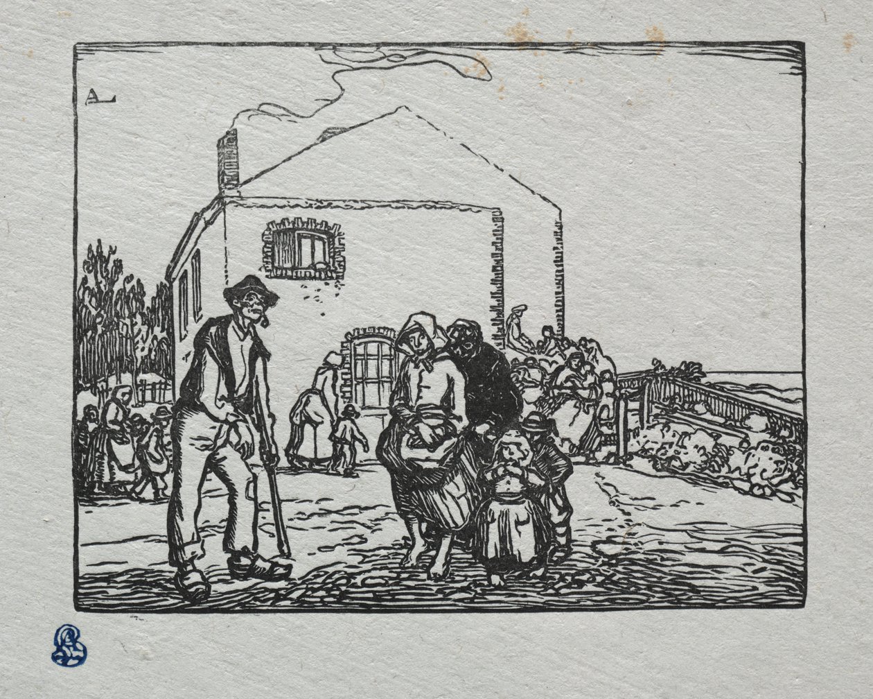 Żebracy w ostatnim domu autorstwa Auguste Louis Lepère