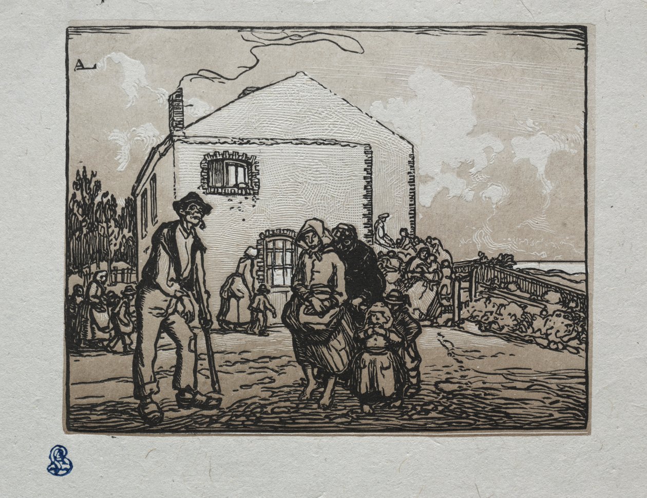 Żebracy w ostatnim domu autorstwa Auguste Louis Lepère