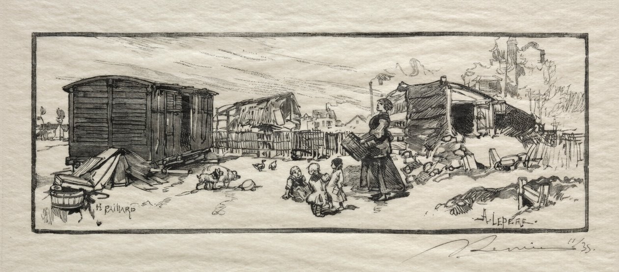 Powozownia Le wagon-logement. autorstwa Auguste Louis Lepère