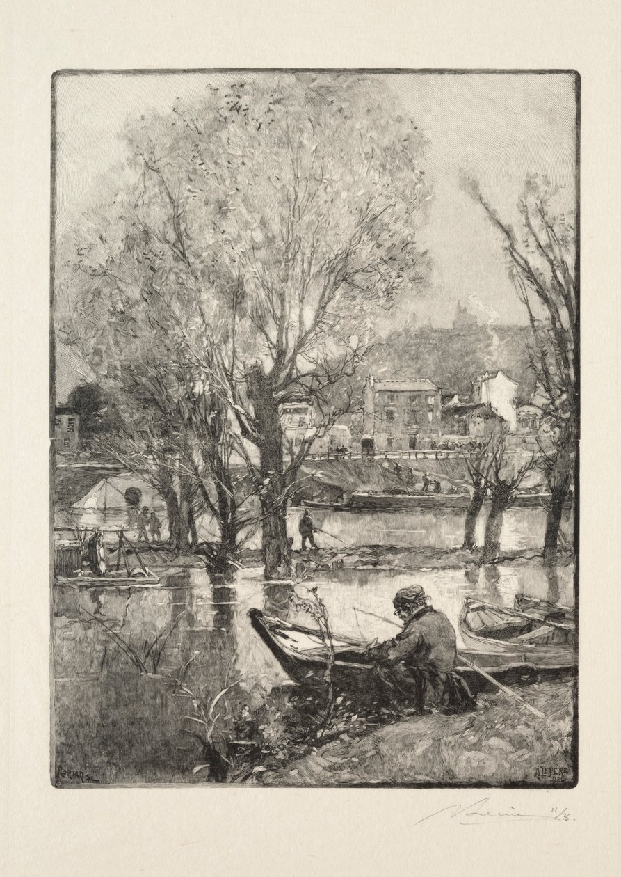 Róg wyspy Billancourt. autorstwa Auguste Louis Lepère