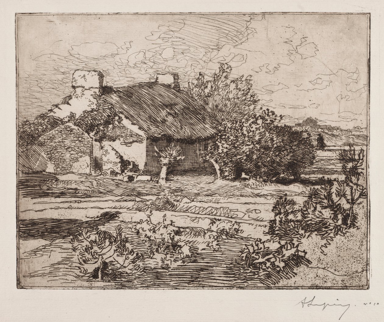 Stary Bourrine, Dom Maraisów, Vendée autorstwa Auguste Louis Lepère