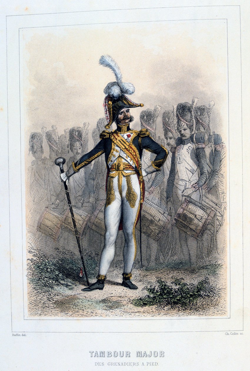 Drum Major grenadierów-à-Pied, 1859. autorstwa Auguste Raffet