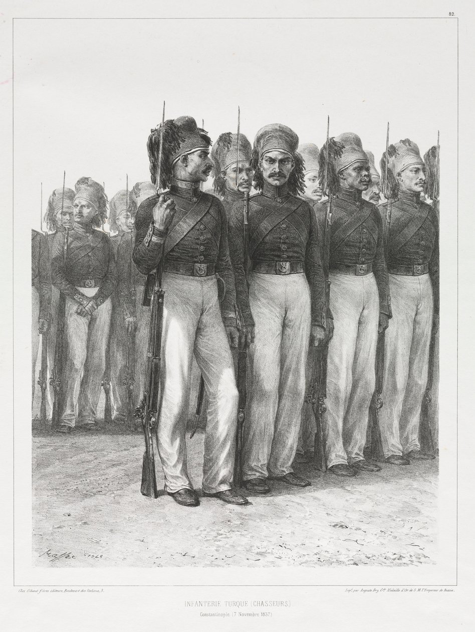 Piechota turecka, Chasseurs, 1837. autorstwa Auguste Raffet