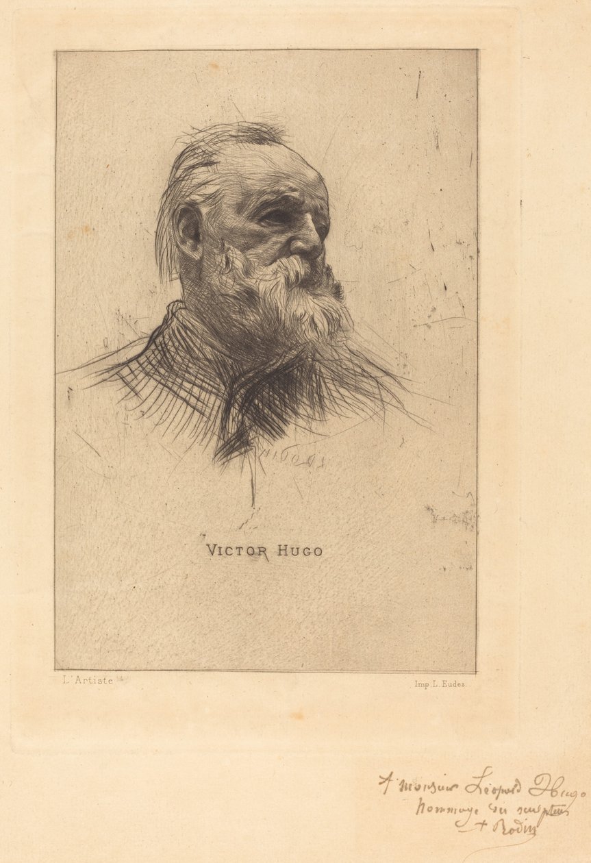 Victor Hugo, trzy czwarte autorstwa Auguste Rodin