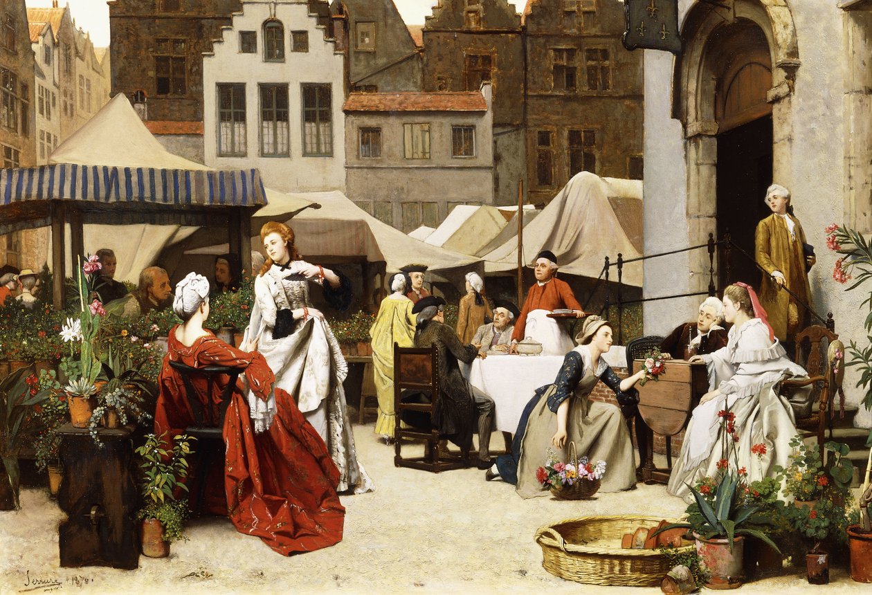Targ kwiatowy, 1870 autorstwa Auguste Serrure