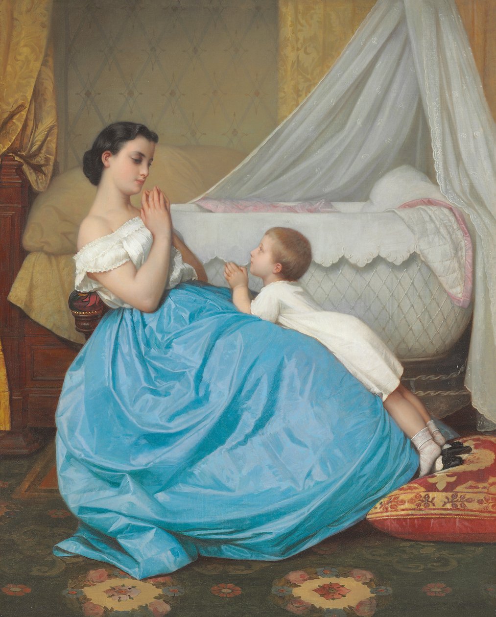 Modlitwa przed snem, 1858 r. autorstwa Auguste Toulmouche