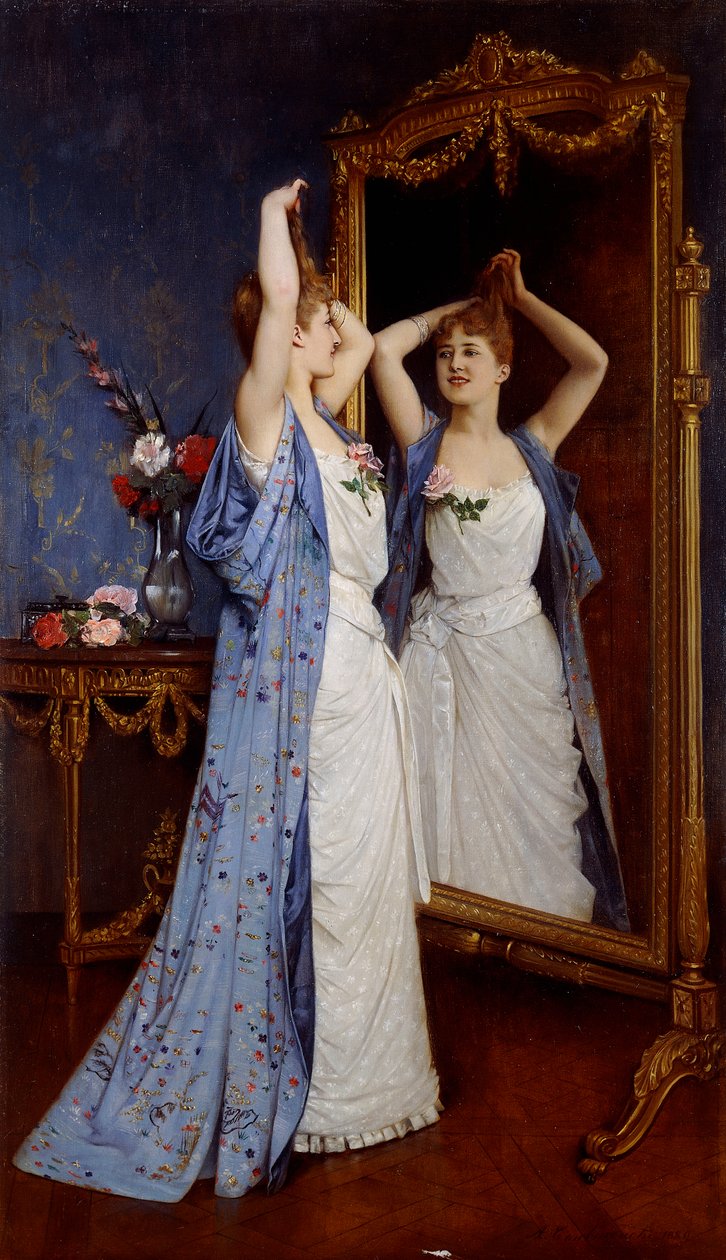 Toaleta; La toaleta, 1889 autorstwa Auguste Toulmouche