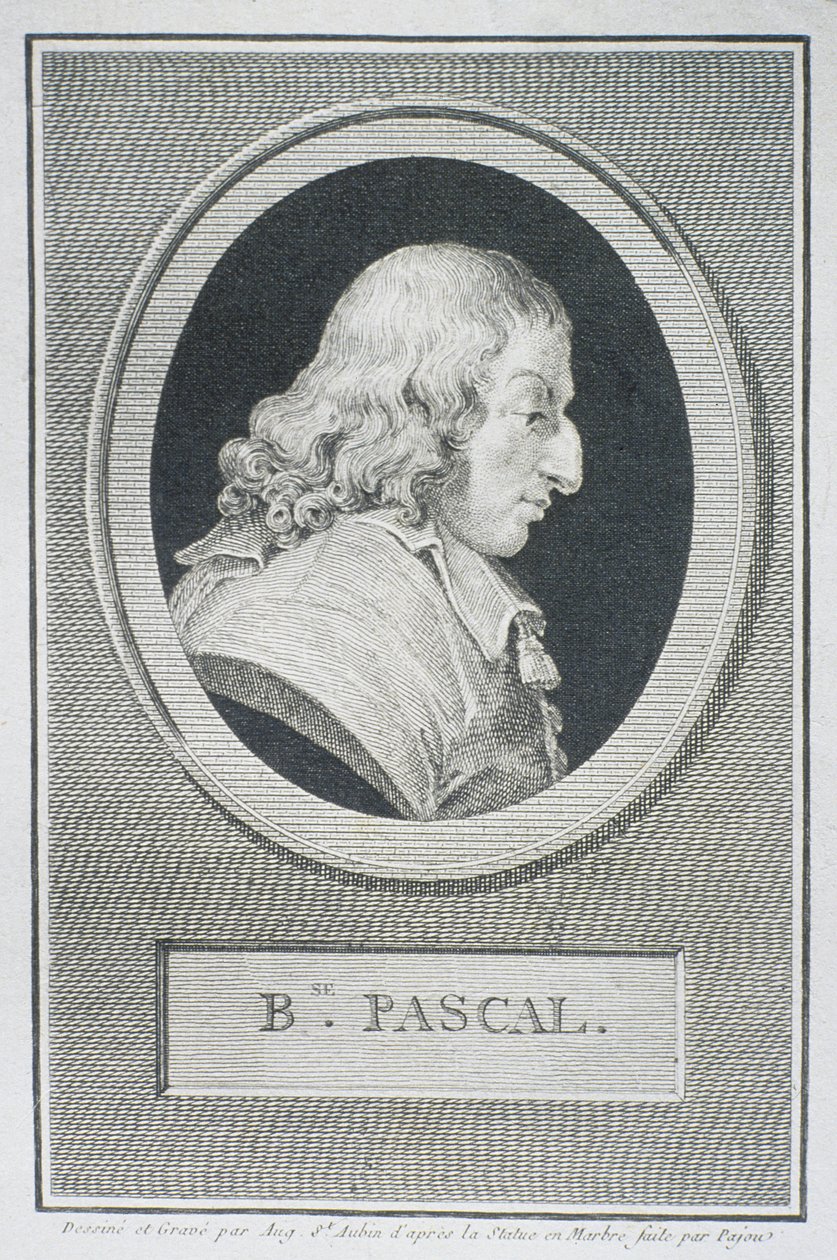 Blaise Pascal (1623-62) autorstwa Augustin de Saint Aubin