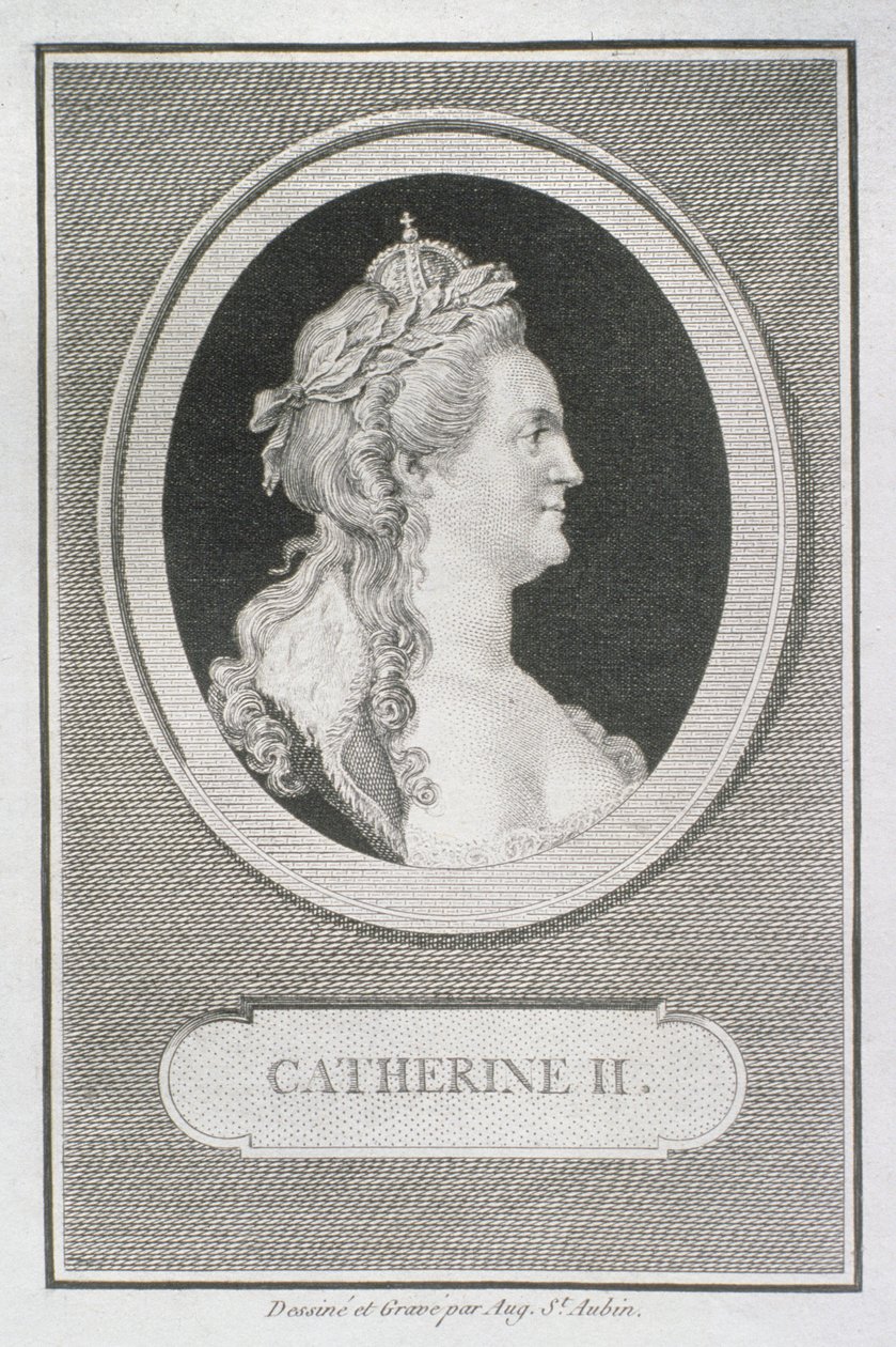 Katarzyna II (1729-96) autorstwa Augustin de Saint Aubin