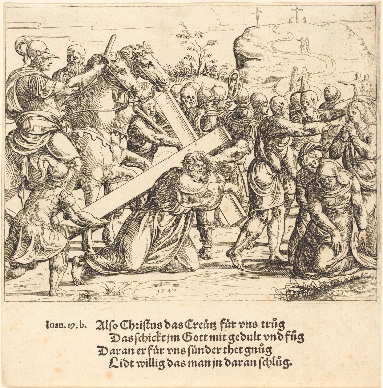 Chrystus dźwigający krzyż, 1547. autorstwa Augustin Hirschvogel