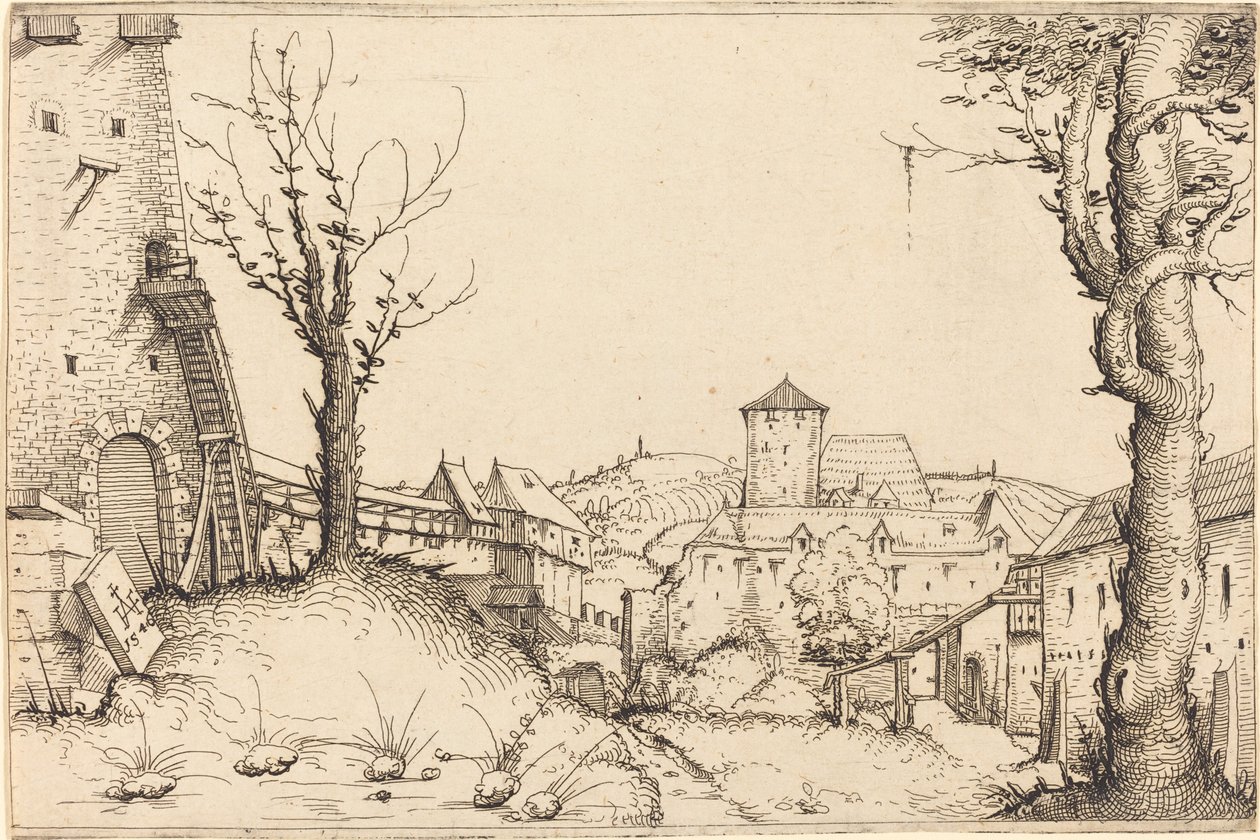 Dziedziniec Zamku, 1546. autorstwa Augustin Hirschvogel