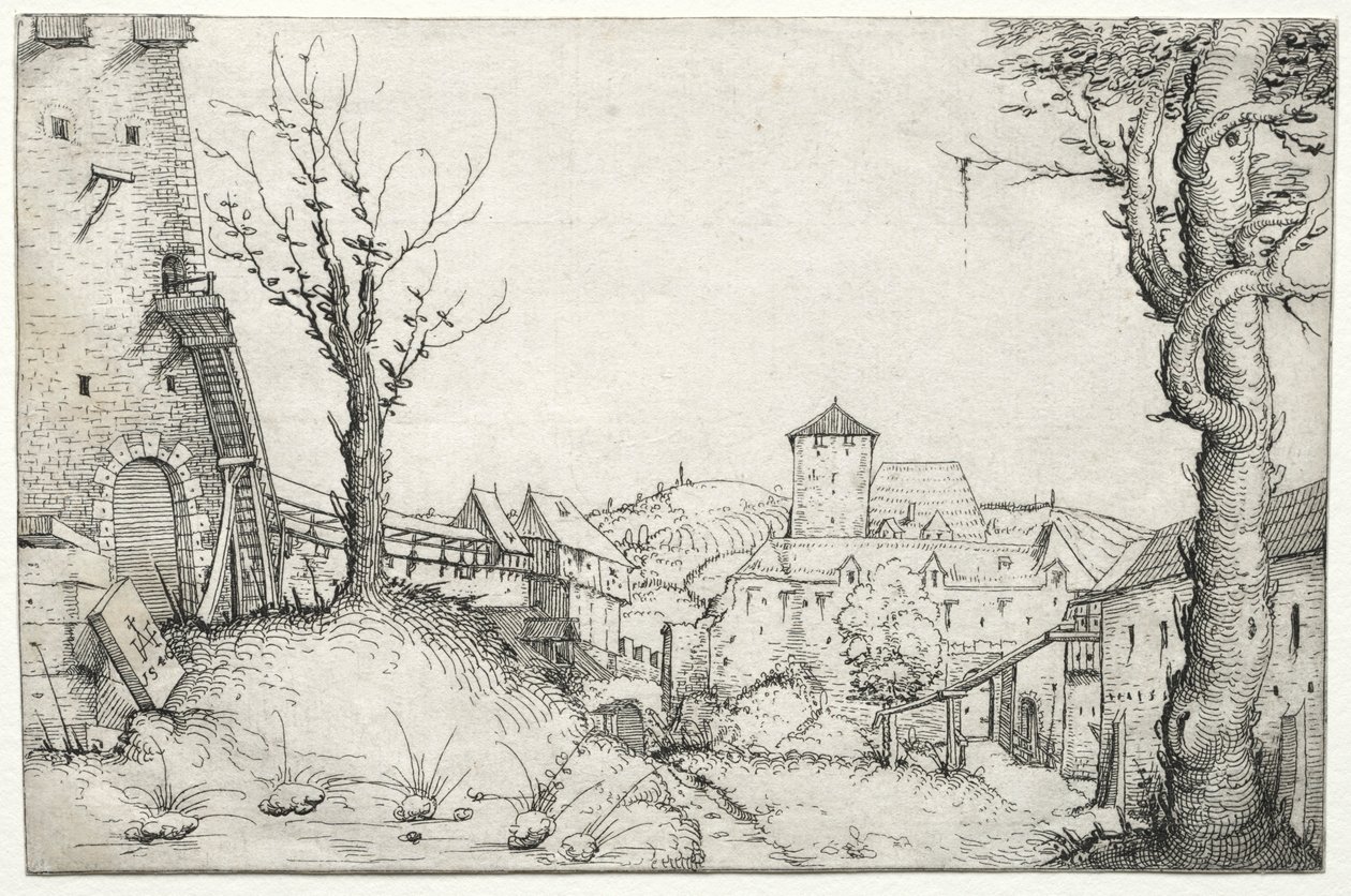 Dziedziniec zamku, 1546. autorstwa Augustin Hirschvogel