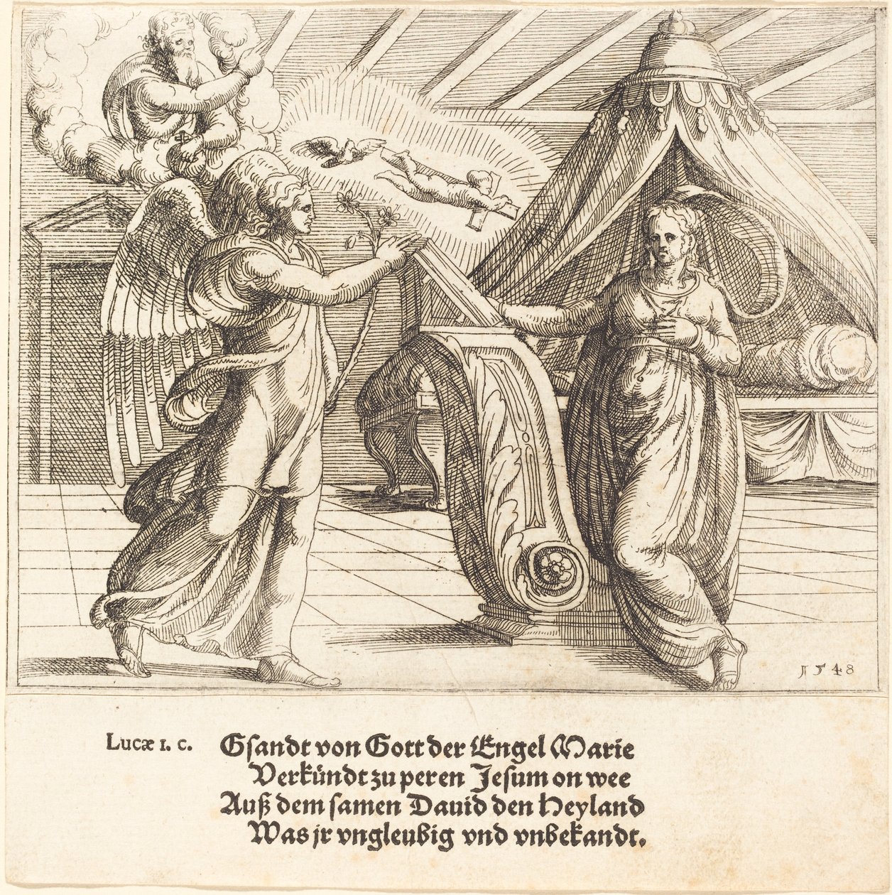 Zwiastowanie, 1548. autorstwa Augustin Hirschvogel