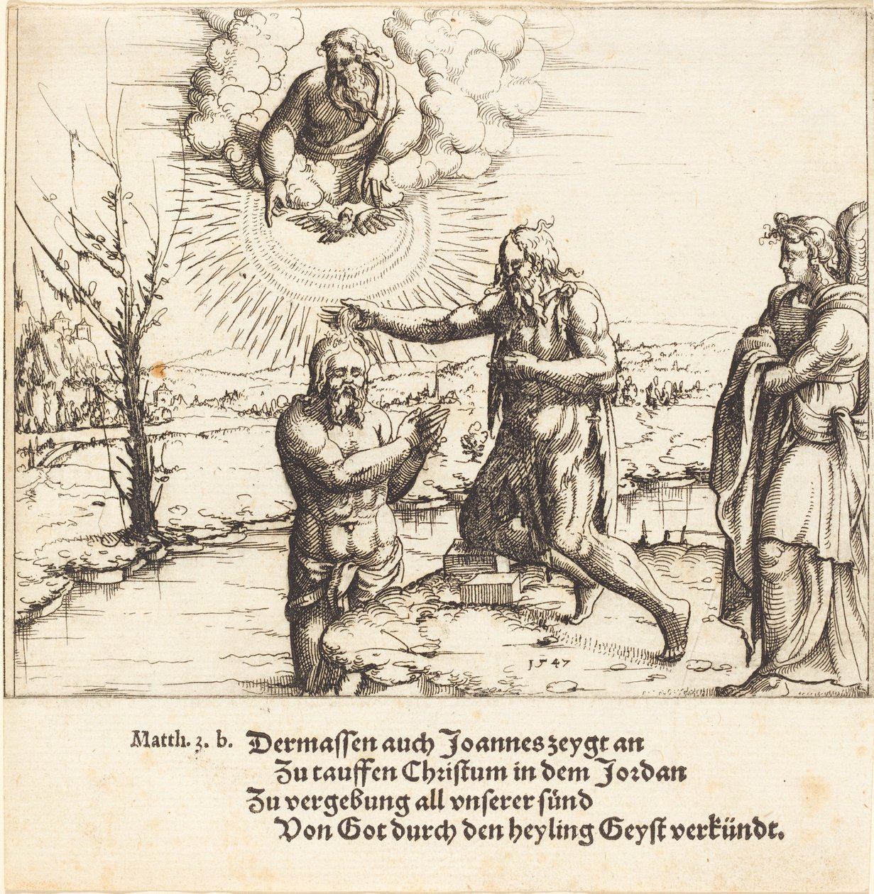 Chrzest Chrystusa, 1547. autorstwa Augustin Hirschvogel