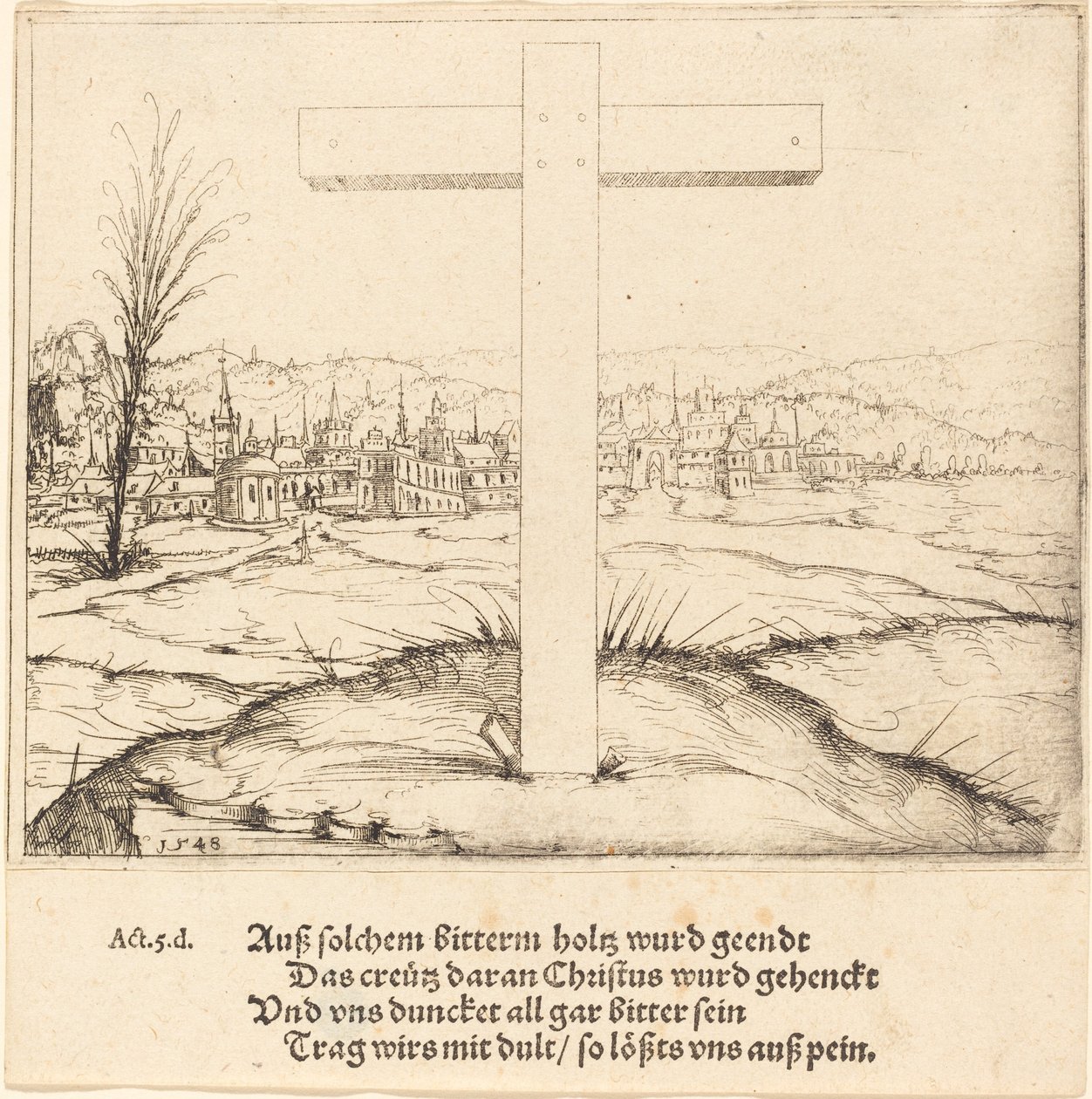 Krzyż Chrystusa, 1548. autorstwa Augustin Hirschvogel
