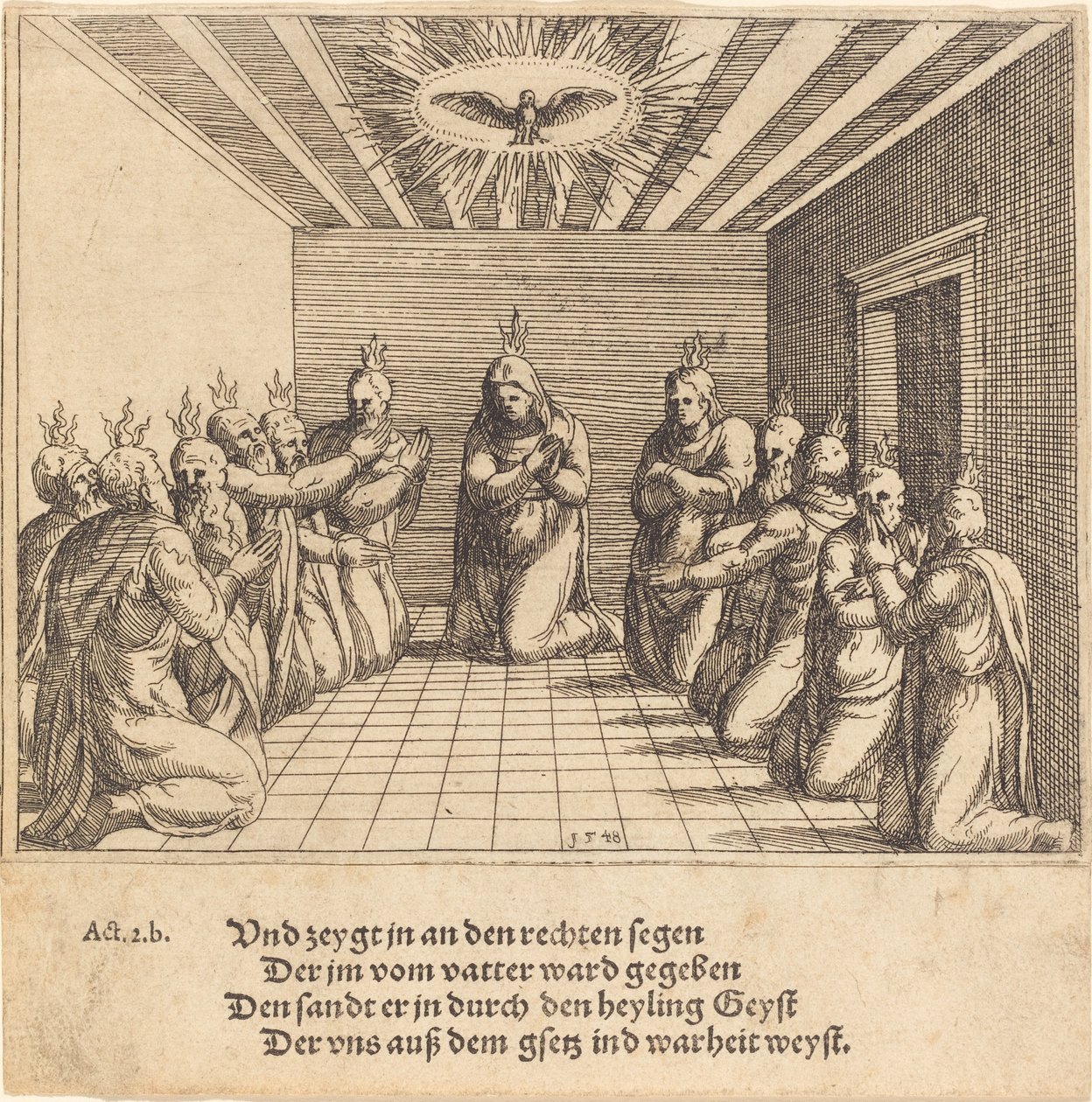 Zejście Ducha Świętego, 1548. autorstwa Augustin Hirschvogel